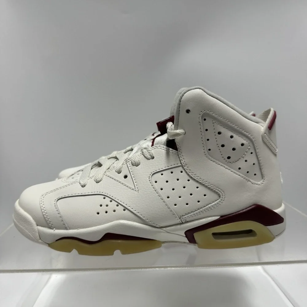 Brand New Air Jordan 6 VI Retro OG BG Off White/New Maroon 836342-115 Size 6.5 Y